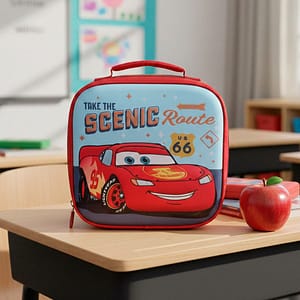 MOCHILA LUNCHERA 3D 22X22 CARS GRIS