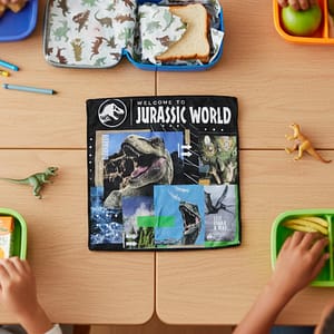 TOALLA SOCIAL INFANTIL 30*30 V JURASSIC NEGRO