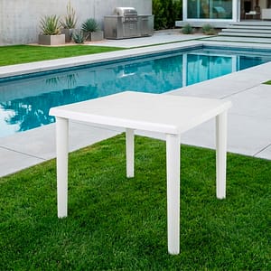 MESA CUADRADA MOR DESMONTABLE 82X82X71 BLANCA