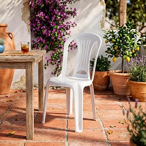 SILLA BISTRÓ MOR SIN APOYA BRAZOS BLANCA