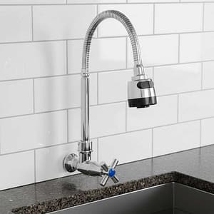 GRIFO METALICO PARA PARED C/PICO FLEXIBLE LH-1896