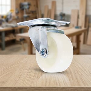 RUEDA PLASTICA BLANCA 2″ BASE METAL GIRATOR LH-558