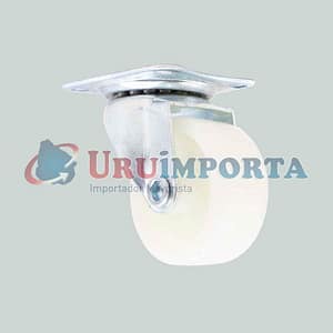 RUEDA PLASTICA BLANCA 2.5″ BASE METAL GIRATO LH559