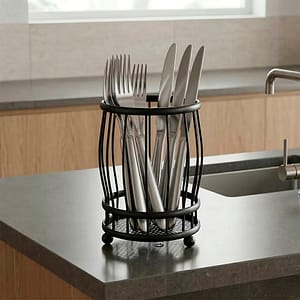 CUBIERTERO ESCURRIDOR CIRCULAR 11CM NEGRO LH-3661