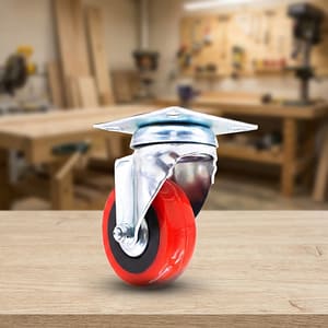 RUEDA ROJA C/BASE METALICA 2.5″ GIRATORIA LH-562