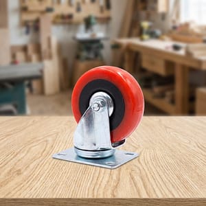 RUEDA ROJA C/BASE METALICA 3″ GIRATORIA LH-563