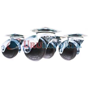 RUEDA GOMA 50MM BASE METAL 4UND LH-1881