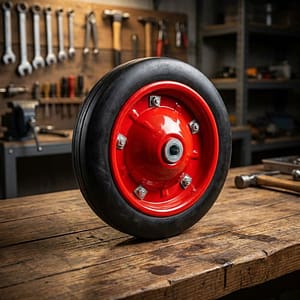 RUEDA ROJA MACIZA P/CARRETILLA CON RULEMAN LH-785