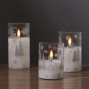 Vela Led  Navidad Vidrio Mediana