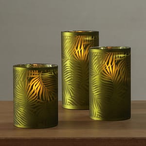 Vela Led De Vidrio Estampada