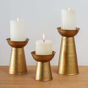 Porta Vela Metal Golden Chico