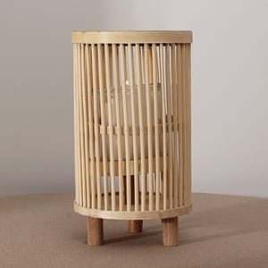 Fanal Bamboo Con Patas De Madera Chico