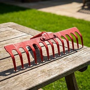 RASTRILLO 14 DIENTES 34CM METALICO ROJO LH-1561