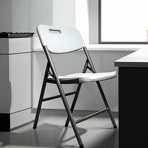 SILLA PLEGABLE PLASTICO METAL COLOR BLANCO LH-4267