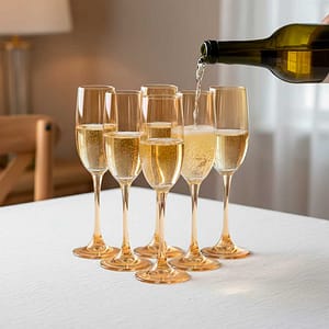 SET COPA 6PZ DE CHAMPAGNE DORADA 170ML JX-G1808HP