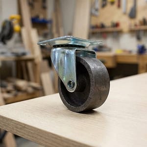 RUEDA METALICA GRIS 2″ CON BASE GIRATORIA LH-1682