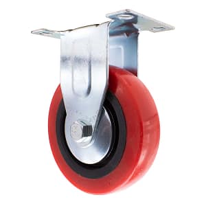 RUEDA BASE METALICA 4″ FIJA COLOR ROJO LH-1691