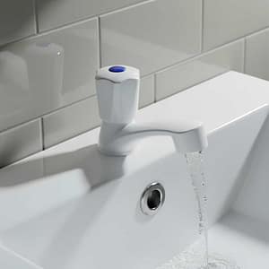 CANILLA LAVATORIO PLASTI BLANCA HEXAGONAL LH-2205