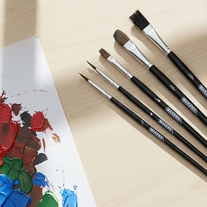 PINCEL 5PZ CHATO PARA OLEO-ACRILICO MAKAWA MK-0839