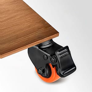 RUEDA NARANJA GIRATORIA C/FRENO 2.5″ LH-3458