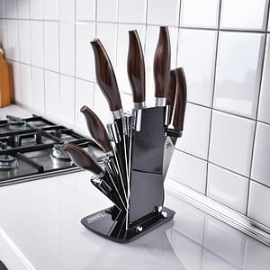 SET DE CUCHILLOS 7PZ PARA COCINA NOGAL LH-2780