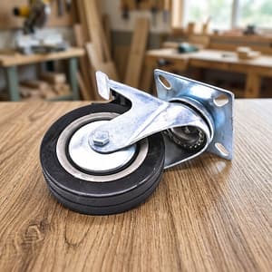 RUEDA GIRATORIA CON FRENO 5″ GOMA-METAL LH-2478