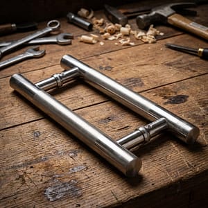 MANIJON METALICO 2PZ PARA PUERTA 30X2.5CM LH-2560