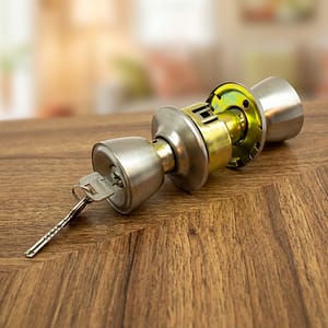 CERRADURA POMO PLATEADA TIPO COPA EN BLISTER LH-16