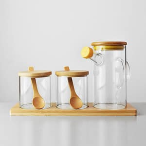 RECIPIENTE 3PZ DE VIDRIO PARA COCINA LH-3100