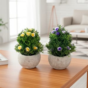 ADORNO MACETA DE PLANTA C/FLORES Q1306