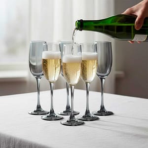 SET COPA 6PZ DE CHAMPAGNE ACERO 170ML JX-G1808YH