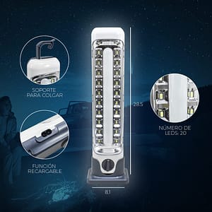 LAMPARA EMERGENCIA 20 LED MAS 1 TUBO LH-3223