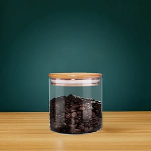 FRASCO HERMETICO 550ML 10X10CM TAPA MADERA LH3133