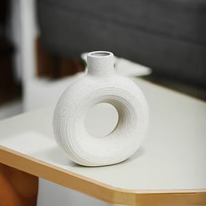 FLORERO CIRCULAR DECO 20CM COLOR ARENA LH-3721