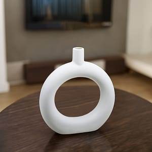 FLORERO CIRCULAR DECO 24CM COLOR BLANCO LH-3728