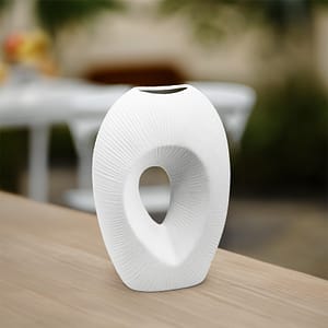 FLORERO OVALADO  DECO 23CM COLOR BLANCO LH-3726