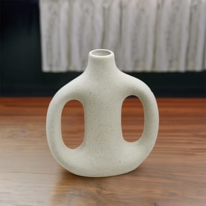 FLORERO DOBLE AZA 17CM COLOR ARENA LH-3717