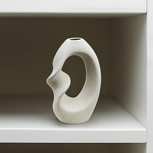 FLORERO OVALADO ONDULADO 22CM COLOR ARENA LH-3720