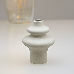 FLORERO CERAMICO 2 AROS 16CM COLOR ARENA LH-3723