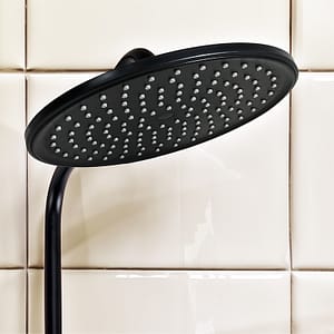 ROSETA REDONDA 23CM NEGRA PARA DUCHA LH-3296