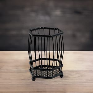 CUBIERTERO ESCURRIDOR HEXAGONO 10CM NEGRO LH-3659