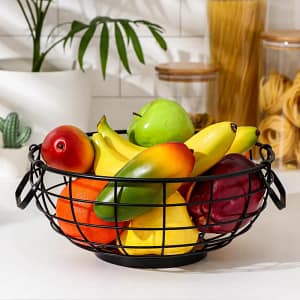 CESTO FRUTAS REDOND METAL Y MADERA 30CM LH-3657