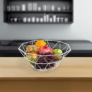 CESTO FRUTAS CIRCULAR METALICO BLANCO 28CM LH3656