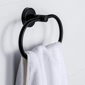 ARO OVAL TOALLERO 20CM METALICO NEGRO MATE LH-3436