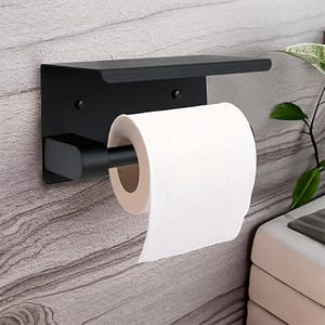 PORTA PAPEL HIGIENICO METALICO NEGRO MATE LH-3438