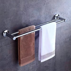 TOALLERO DOBLE CROMADO 57CM PARA BANO LH-3282