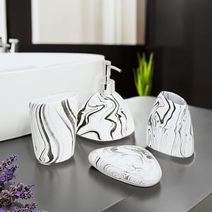 ACCESORIO CERAMICO P/BANO 4PZ MARMOLADO LH-3645