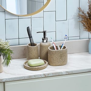 ACCESORIO BEIGE CERAMICO PARA BANO 4PZ LH-3639