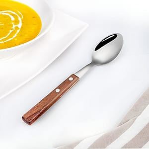 CUCHARA 6PZ DE MESA MANGO MADERA LH-3738