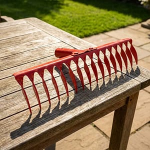 RASTRILLO 16 DIENTES 41CM METALICO ROJO LH-1562